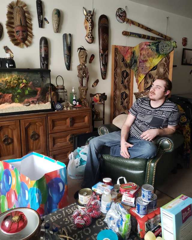 Young man tribal decor